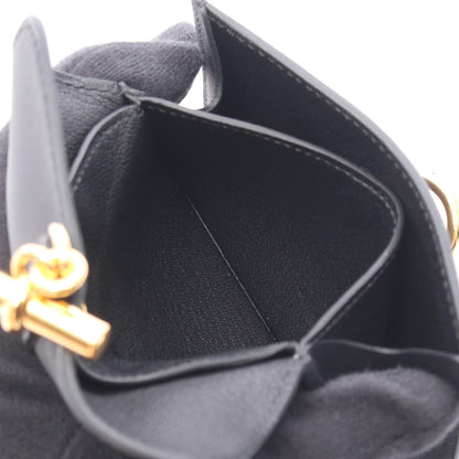 HERMES Glenan Compact Veau Wallet Black