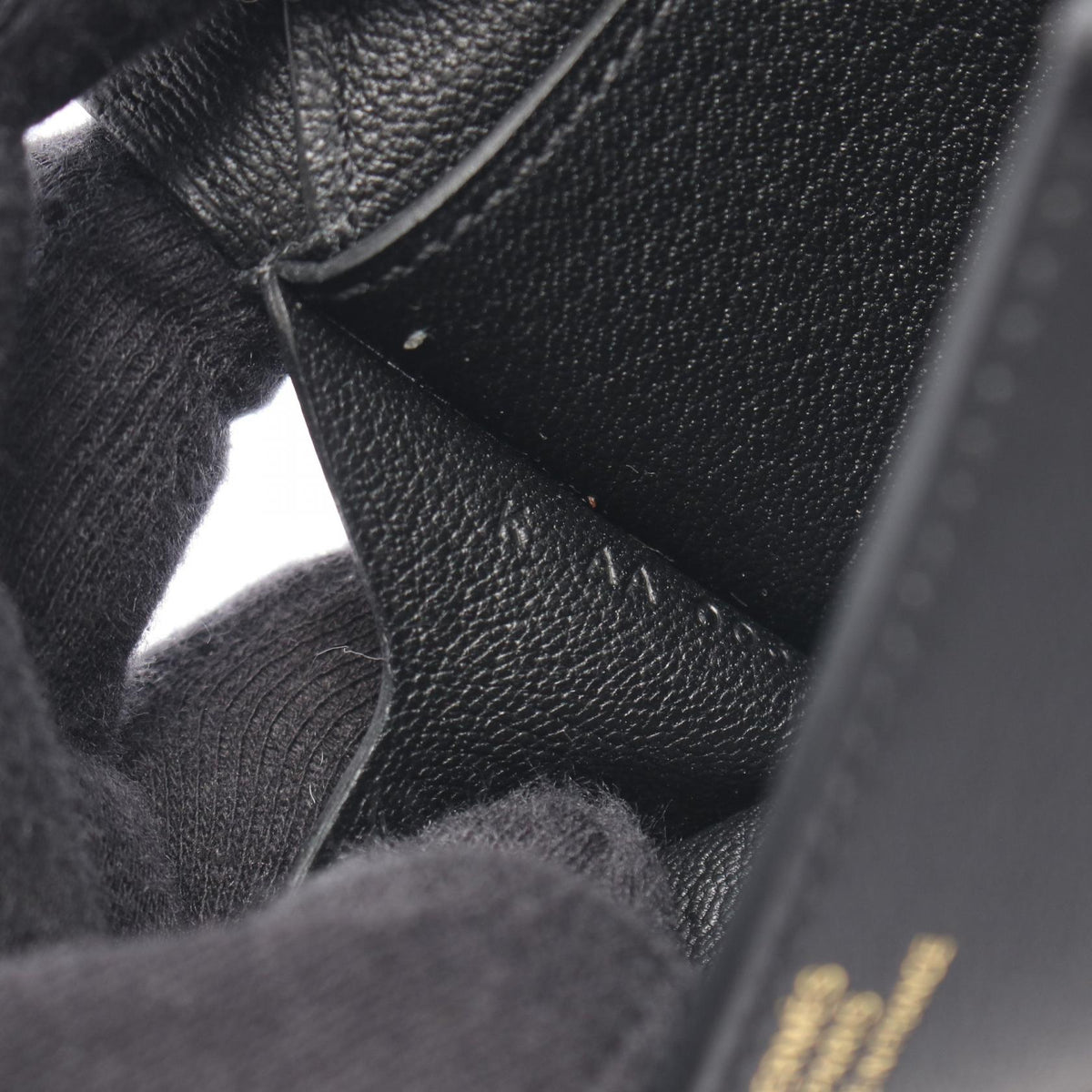 HERMES Glenan Compact Veau Wallet Black