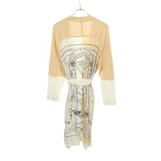 HERMES Grand Tralala Twillaine Long Cardigan White Size 46
