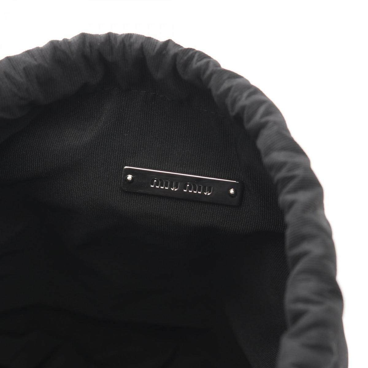Miu Miu Drawstring Novelty Pouch Black