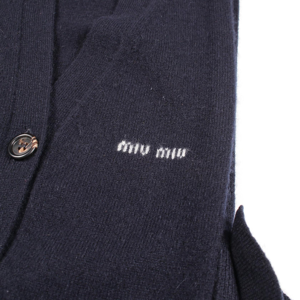 Miu Miu Side Open Cashmere Vest Navy Size 36