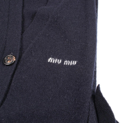 Miu Miu Side Open Cashmere Vest Navy Size 36