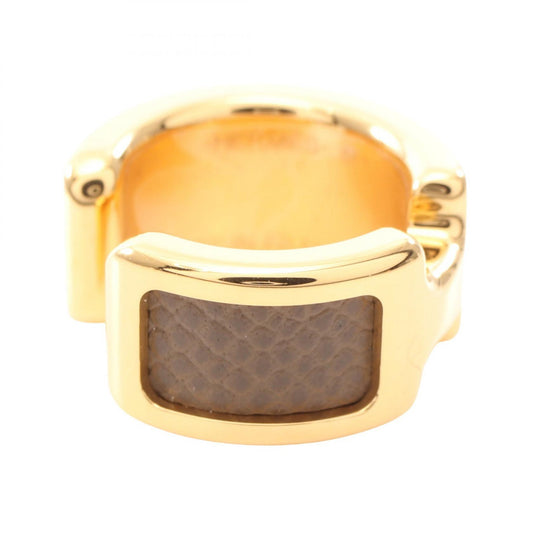 HERMES Olympe PM Gold Plated Earrings Gray