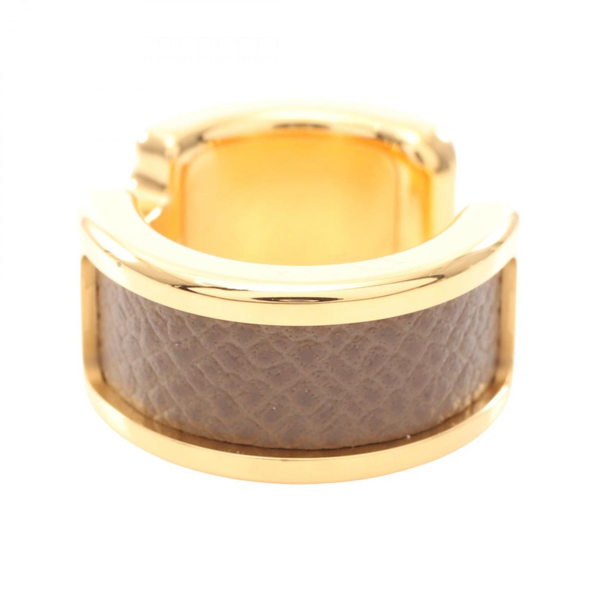 HERMES Olympe PM Gold Plated Earrings Gray