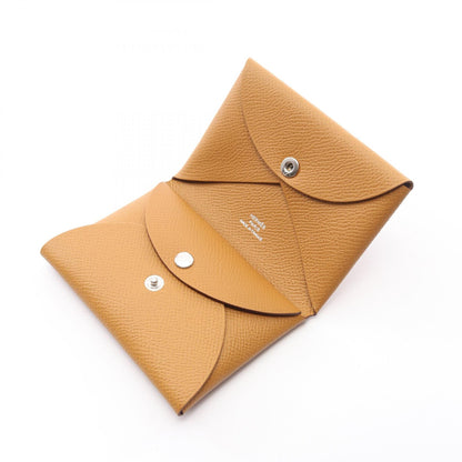 HERMES Calvi Duo Veau Epsom Case Brown