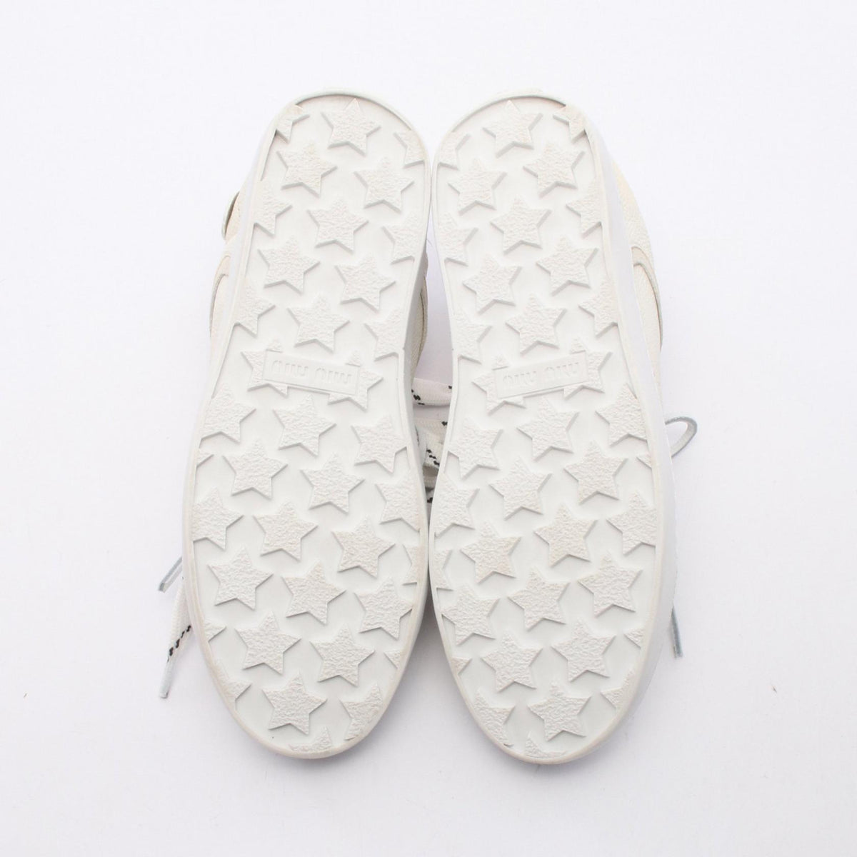 Miu Miu Deco Leather Distressed Finish Sneakers Size 37