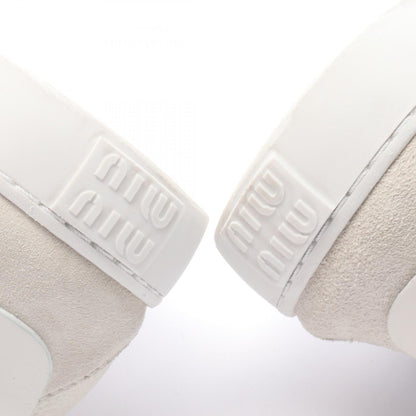 Miu Miu Deco Leather Distressed Finish Sneakers Size 37
