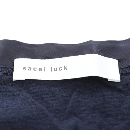 sacai luck Cotton Paneled Midi Dress Blue Size 3