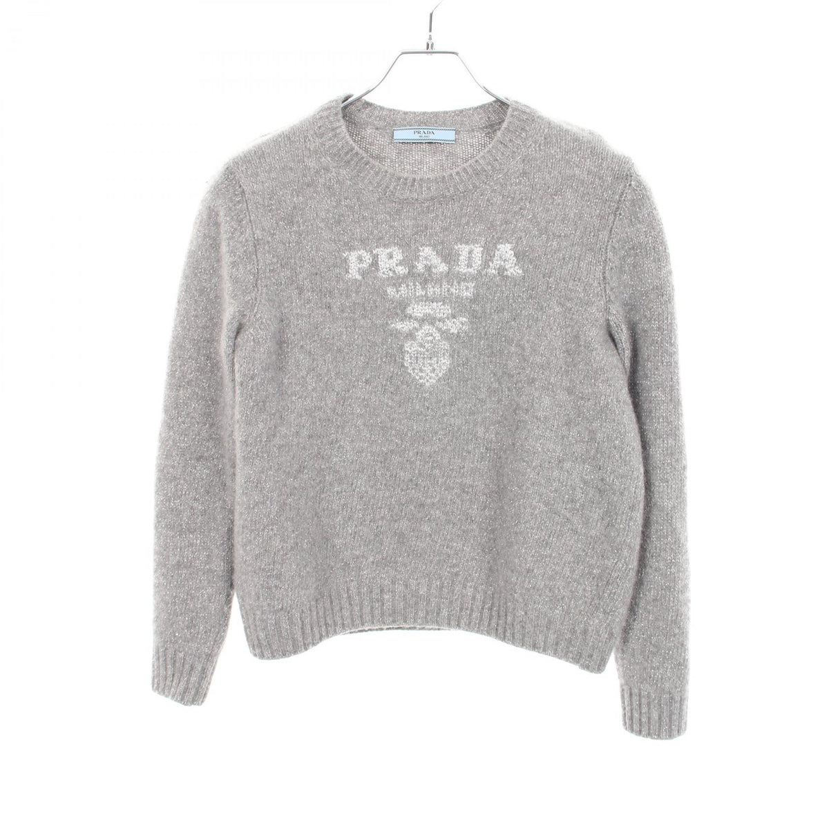 PRADA Logo Crewneck Cashmere Wool Sweater Size 38
