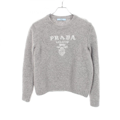 PRADA Logo Crewneck Cashmere Wool Sweater Size 38