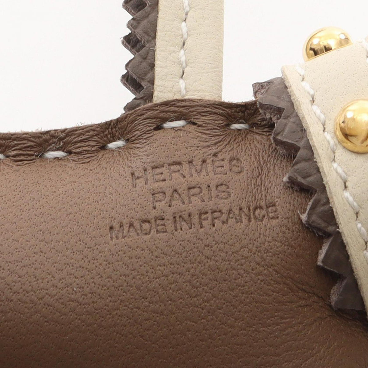 HERMES Buddy Charm Agneau Milo Gray