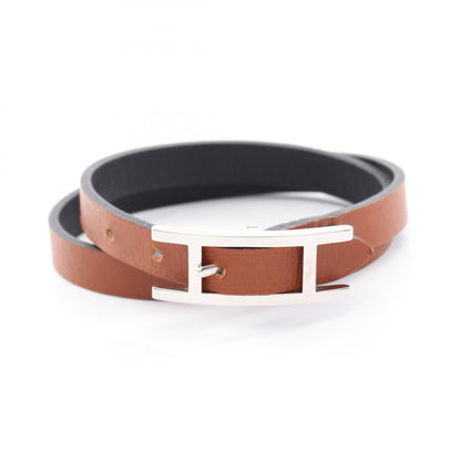HERMES Behapi Double Tour Reversible Bracelet Black Size T1