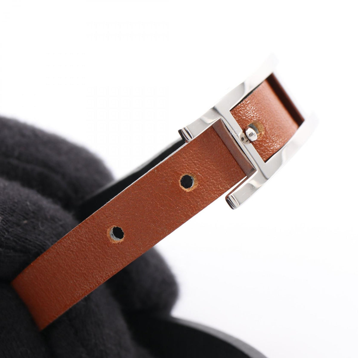 HERMES Behapi Double Tour Reversible Bracelet Black Size T1