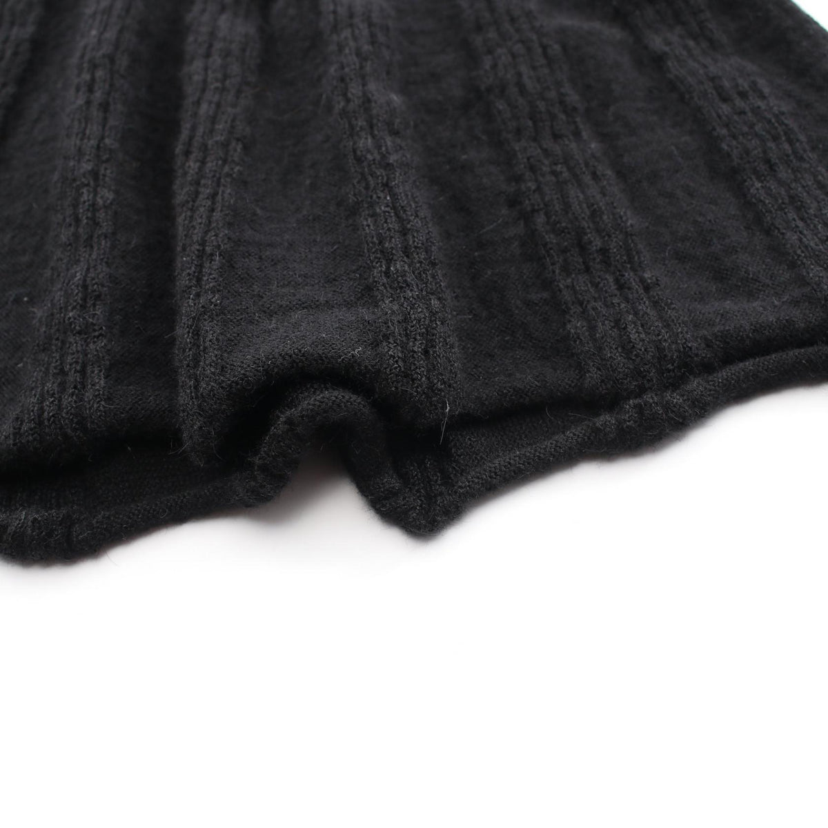 CHANEL Coco Mark Button Wool Alpaca Dress Black Size 38
