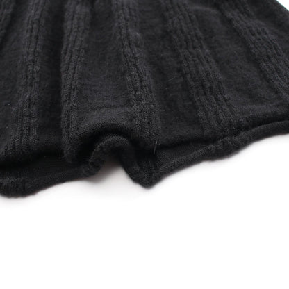 CHANEL Coco Mark Button Wool Alpaca Dress Black Size 38