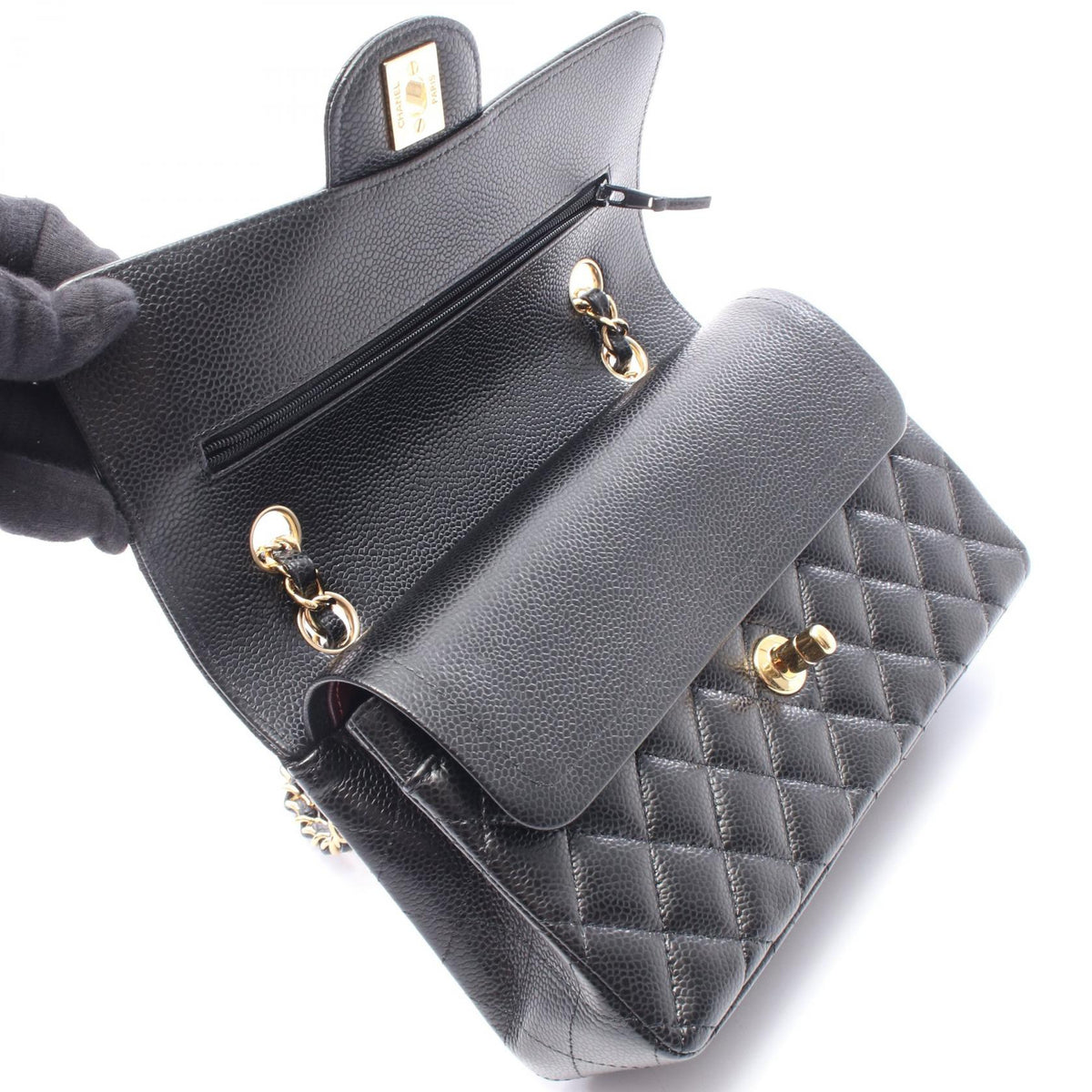 CHANEL Matelasse Double Flap Bag Black