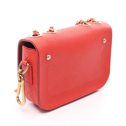 CHANEL Matelasse Lambskin Shoulder Bag Red