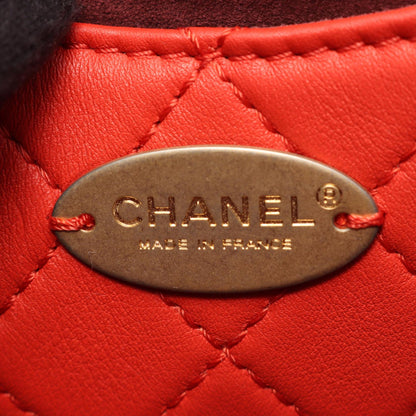 CHANEL Matelasse Lambskin Shoulder Bag Red