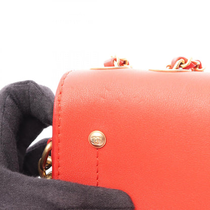 CHANEL Matelasse Lambskin Shoulder Bag Red