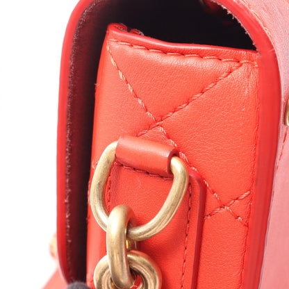 CHANEL Matelasse Lambskin Shoulder Bag Red
