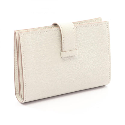HERMES Bearn Chevre Leather Case White
