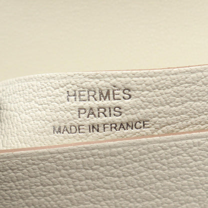 HERMES Bearn Chevre Leather Case White