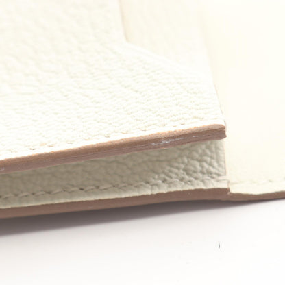 HERMES Bearn Chevre Leather Case White