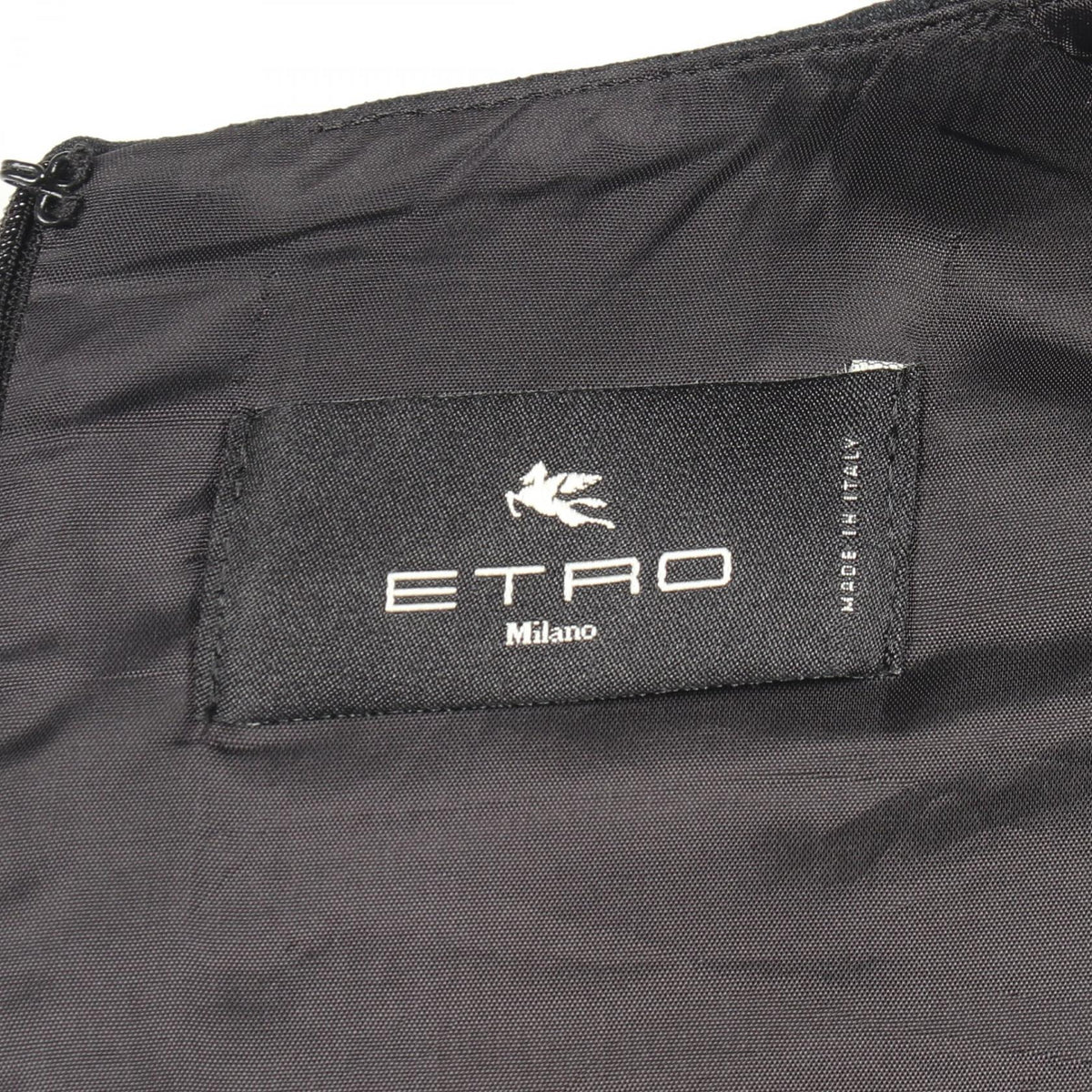 ETRO Black Sleeveless V-Neck Wool Silk Dress Size 38