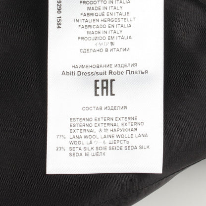 ETRO Black Sleeveless V-Neck Wool Silk Dress Size 38
