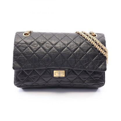 CHANEL 2.55 Matelasse Double Bag Black