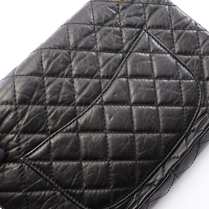 CHANEL 2.55 Matelasse Double Bag Black