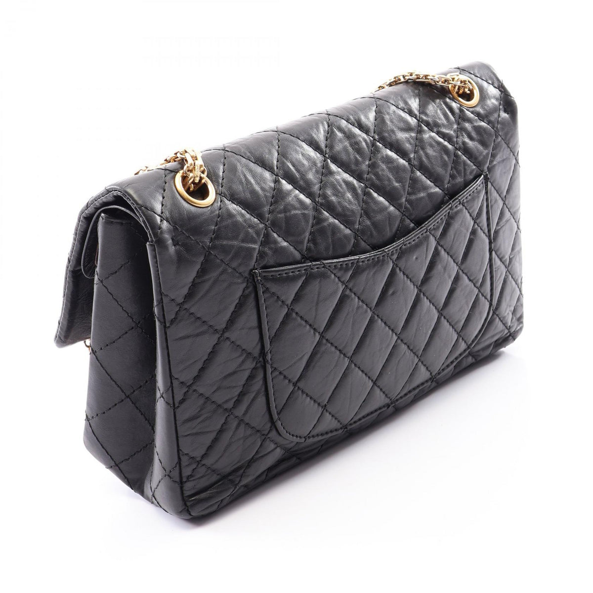 CHANEL 2.55 Matelasse Double Bag Black