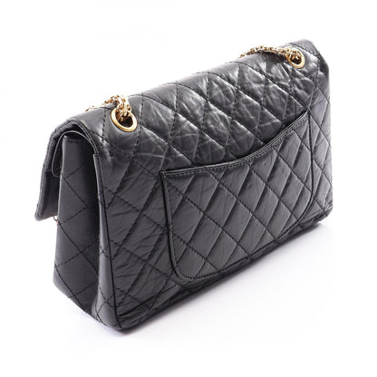 CHANEL 2.55 Matelasse Double Bag Black