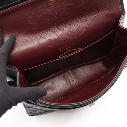 CHANEL 2.55 Matelasse Double Bag Black