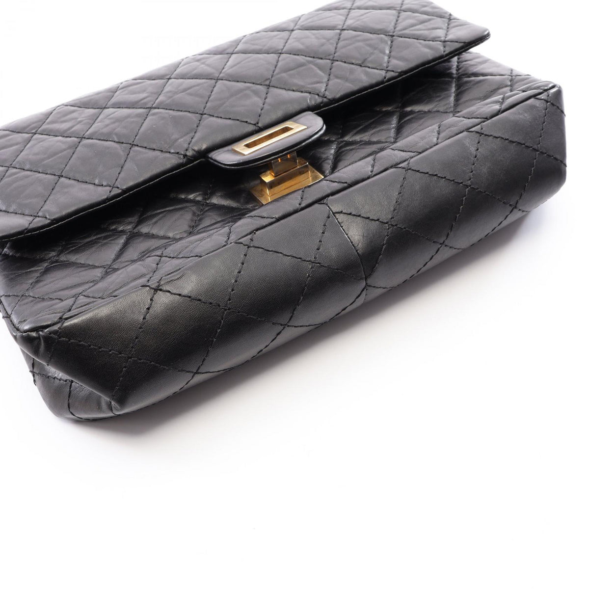 CHANEL 2.55 Matelasse Double Bag Black