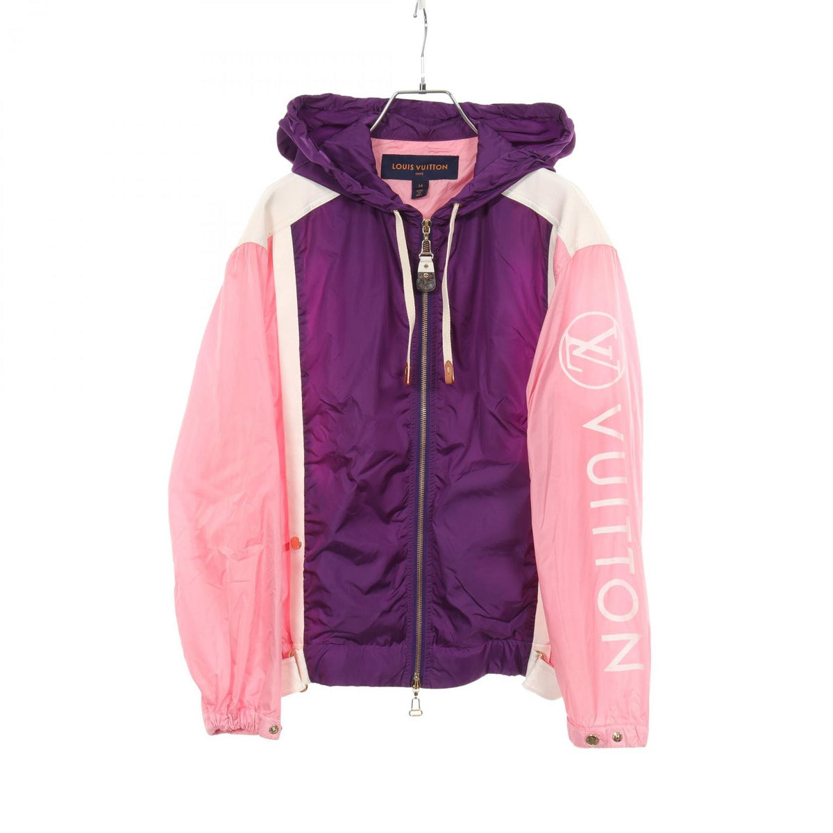 LOUIS VUITTON Pink Hooded Nylon Jacket Size 34