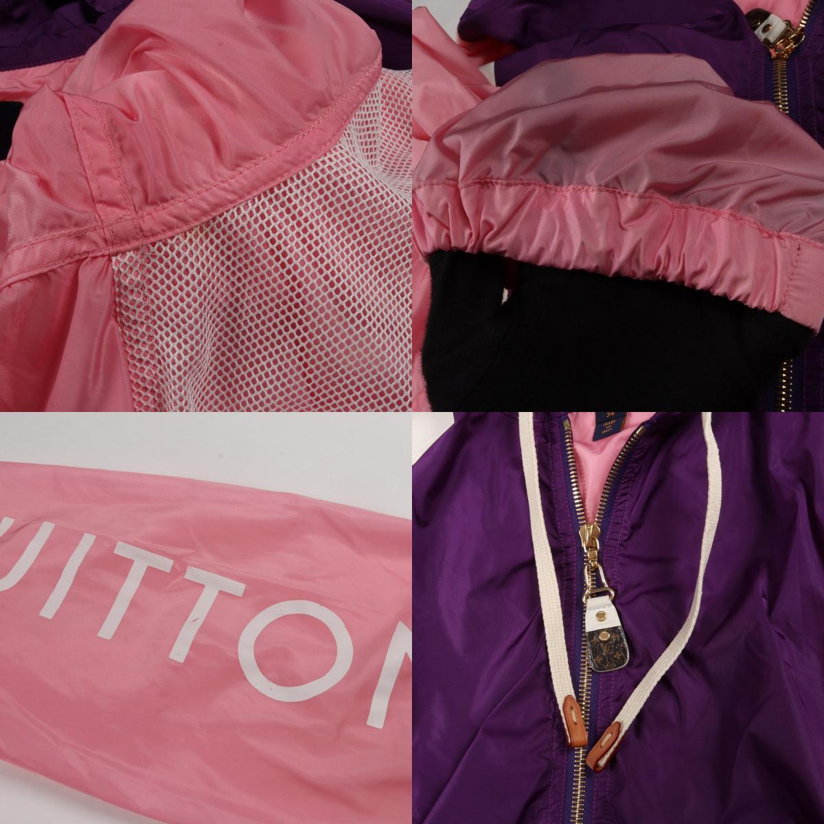LOUIS VUITTON Pink Hooded Nylon Jacket Size 34