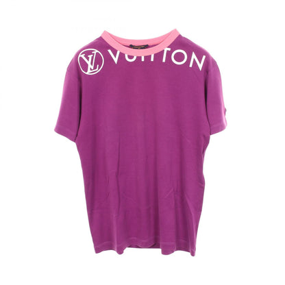 LOUIS VUITTON Logo Print Cotton T-Shirt Purple Size S
