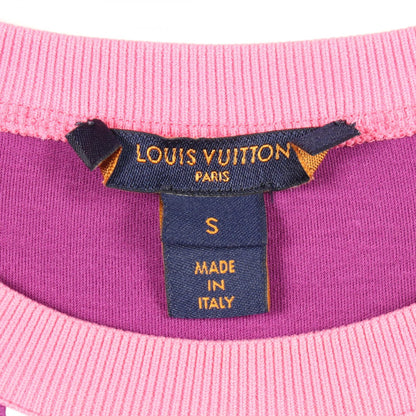 LOUIS VUITTON Logo Print Cotton T-Shirt Purple Size S