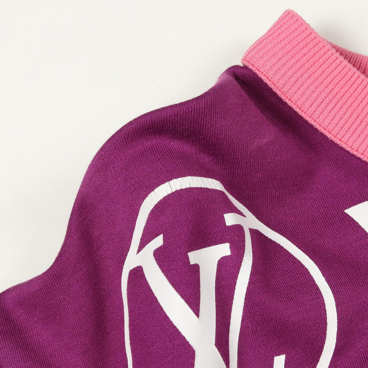 LOUIS VUITTON Logo Print Cotton T-Shirt Purple Size S