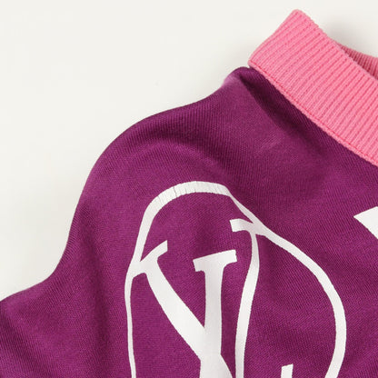 LOUIS VUITTON Logo Print Cotton T-Shirt Purple Size S