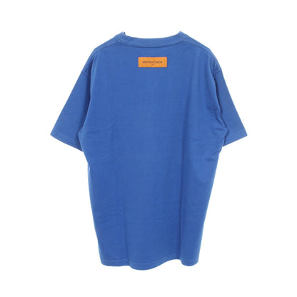 LOUIS VUITTON Embossed LV Logo Cotton T-Shirt Blue Size L