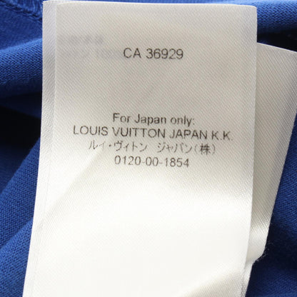LOUIS VUITTON Embossed LV Logo Cotton T-Shirt Blue Size L