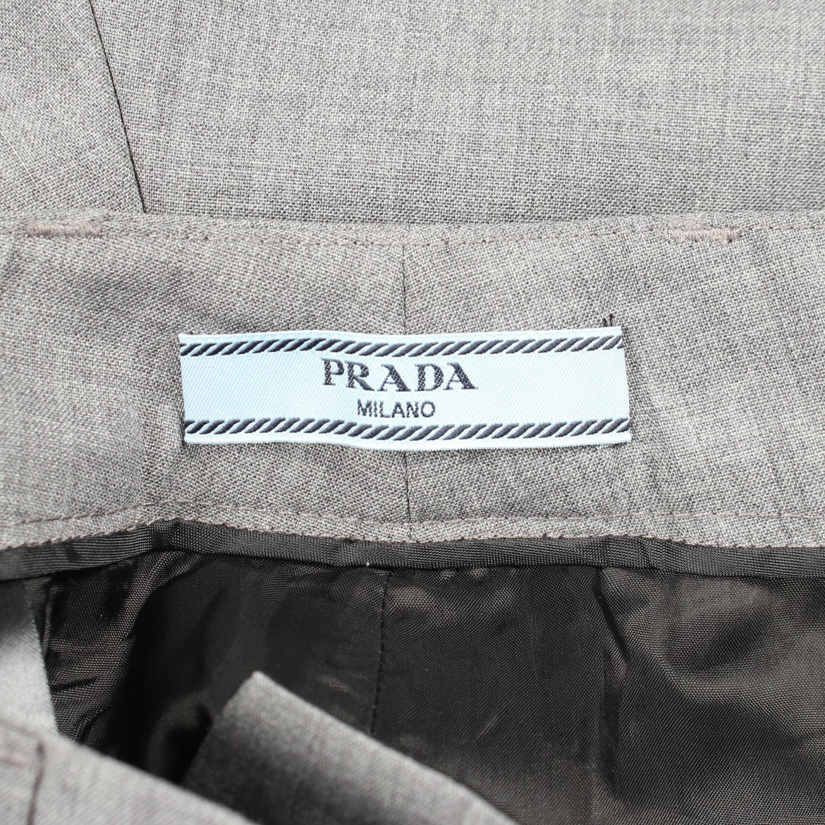 PRADA Wool Tuck Slacks Pants Grey Size 36