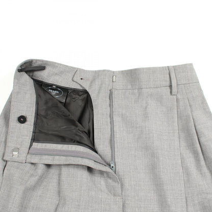 PRADA Wool Tuck Slacks Pants Grey Size 36