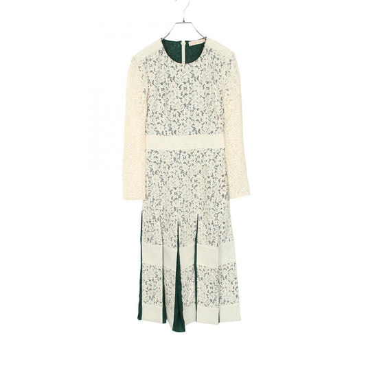 Tory Burch Lace Long Sleeve Cotton Midi Dress White Size 0