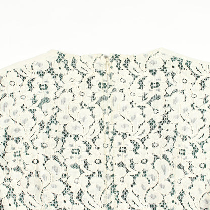 Tory Burch Lace Long Sleeve Cotton Midi Dress White Size 0