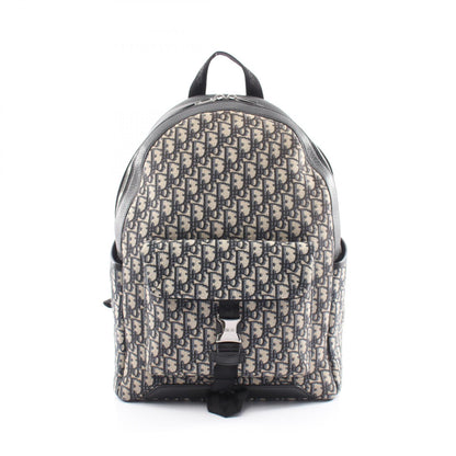 Dior Explorer Oblique Canvas Leather Backpack Navy