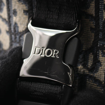 Dior Explorer Oblique Canvas Leather Backpack Navy