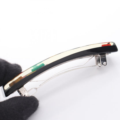 CHANEL Coco Mark Clover Barrette Black
